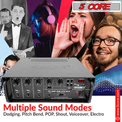 5Core Amplifier Home Audio Stereo Receiver PA Speaker Microphone Surround Sound Amp - TorontoHobbyStore