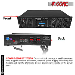 5Core Amplifier Home Audio 65W RMS Stereo Receiver DJ Amp w USB AUX MIC SD Card Input - TorontoHobbyStore