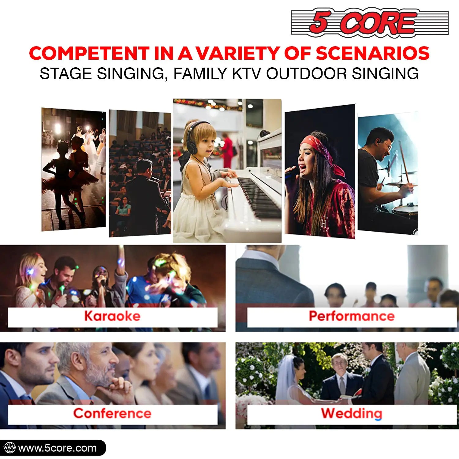 5Core XLR Microphone Dynamic Mic Karaoke Singing Studio Mics Handheld Microfono - TorontoHobbyStore