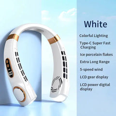 Neck Fan with LED Lights and Type-C Fast Charging - TorontoHobbyStore