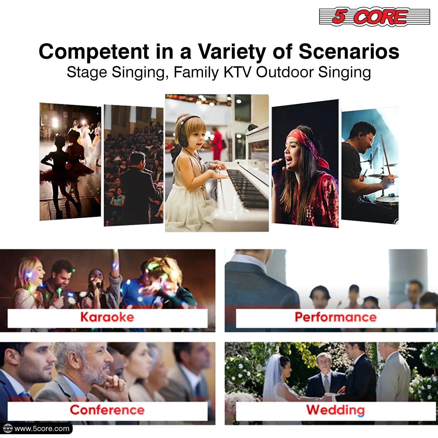 5Core XLR Microphone Dynamic Mic Karaoke Singing Studio Microfono Handheld Mics - TorontoHobbyStore