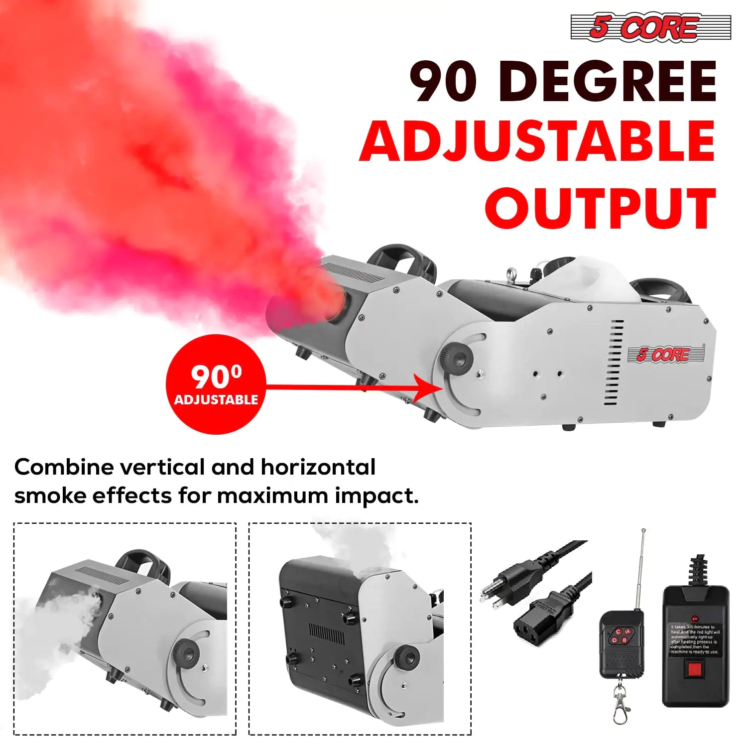 5Core Fog Machine 2500W Smoke Machine 6500CFM Low Lying Portable Fogger Maquina De Humo Para Fiestas - TorontoHobbyStore