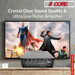 5Core Amplifier Home Audio Stereo Receiver PA Speaker Microphone Surround Sound Amp - TorontoHobbyStore