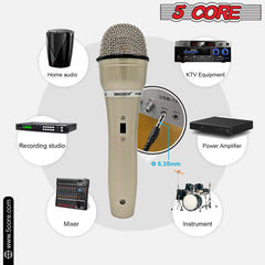 5Core XLR Microphone Dynamic Mic Karaoke Singing Studio Mics Handheld Microfono - TorontoHobbyStore