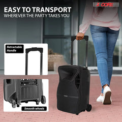 5Core 12 inch PA Portable Bluetooth Party Speaker Karaoke Boombox + 2 Wireless Mics - TorontoHobbyStore