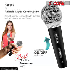 5Core XLR Microphone Dynamic Mic Karaoke Singing Studio Mics Handheld Microfono - TorontoHobbyStore