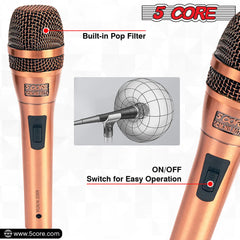5Core XLR Microphone Dynamic Mic Karaoke Singing Studio Microfono Handheld Mics - TorontoHobbyStore