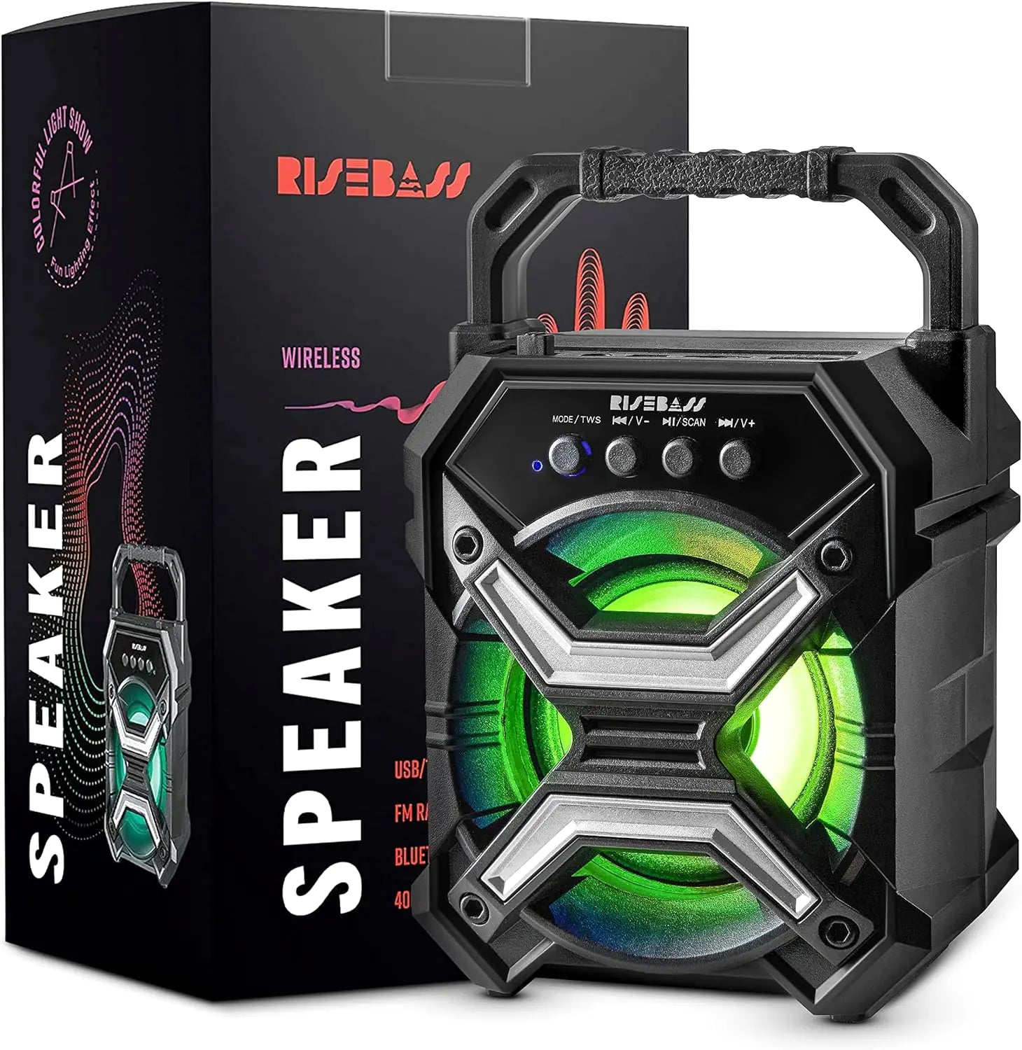 Portable Wireless Bluetooth Speaker with TWS Function - Rechargeable Bluetooth Speaker - 7" 65db Wireless Speaker - TorontoHobbyStore