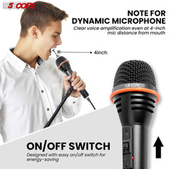 5Core XLR Microphone Dynamic Mic Karaoke Singing Studio Mics Handheld Microfono - TorontoHobbyStore