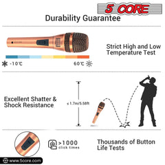 5Core XLR Microphone Dynamic Mic Karaoke Singing Studio Microfono Handheld Mics - TorontoHobbyStore