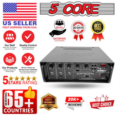 5Core Amplifier Home Audio Stereo Receiver PA Speaker Microphone Surround Sound Amp - TorontoHobbyStore