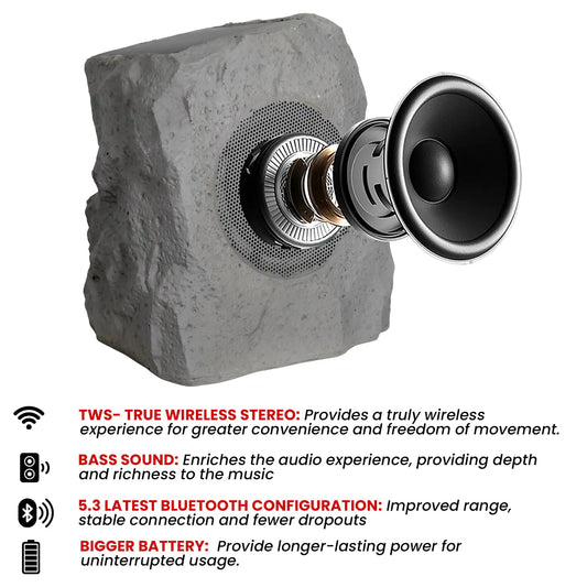 5Core Outdoor Wireless Speakers Bluetooth Rock Waterproof Linkable TWS Garden Speaker - TorontoHobbyStore