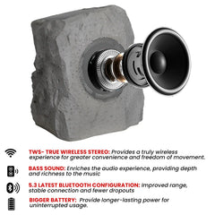 5Core Outdoor Wireless Speakers Bluetooth Rock Waterproof Linkable TWS Garden Speaker - TorontoHobbyStore