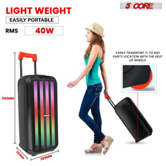 5Core Bluetooth Party Speaker 8 inch PA RGB Partybox Karaoke Machine + 2 Wireless Mic - TorontoHobbyStore