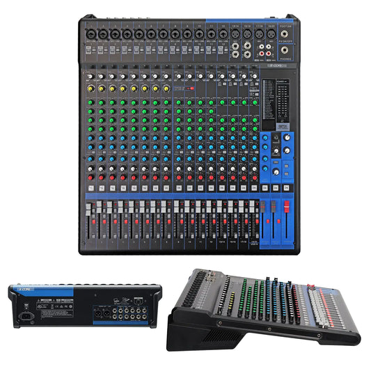 5Core Audio DJ Mixer 20 Channel Sound Board Console w 24 SPX Effect 48V Phantom Power - TorontoHobbyStore