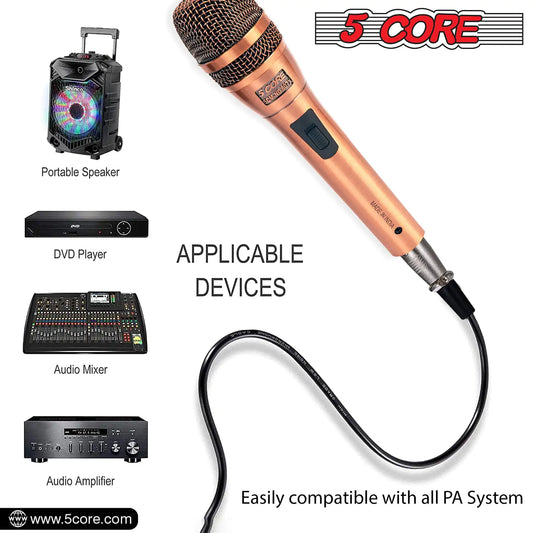5Core XLR Microphone Dynamic Mic Karaoke Singing Studio Microfono Handheld Mics - TorontoHobbyStore