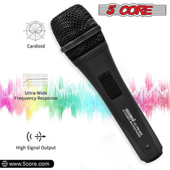 5Core XLR Microphone Dynamic Mic Karaoke Singing Studio Mics Handheld Microfono - TorontoHobbyStore
