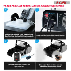 5Core Fog Machine 2500W Smoke Machine 6500CFM Low Lying Portable Fogger Maquina De Humo Para Fiestas - TorontoHobbyStore