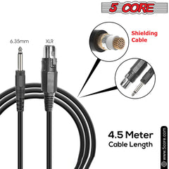 5Core XLR Microphone Dynamic Mic Karaoke Singing Studio Mics Handheld Microfono - TorontoHobbyStore