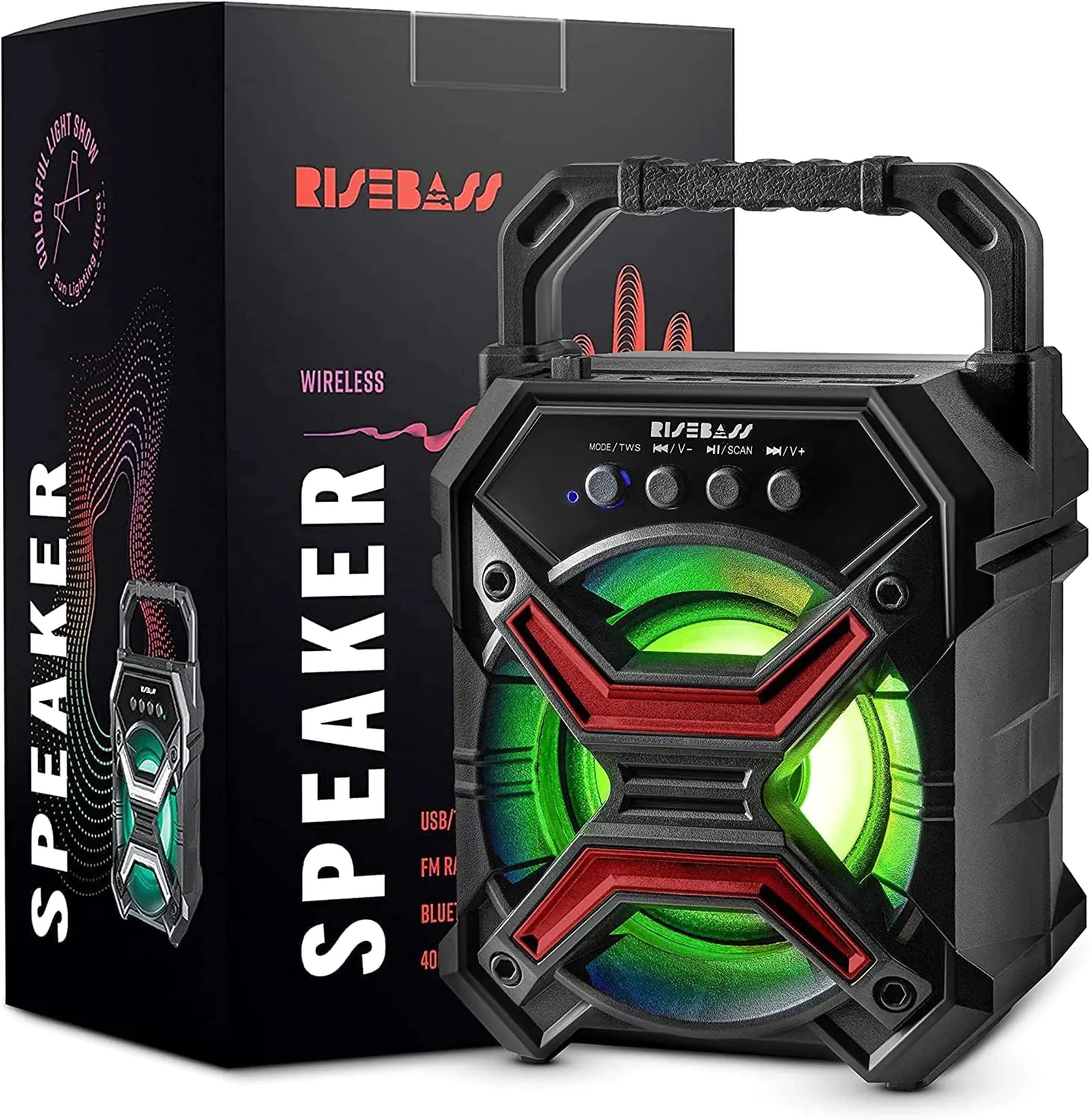 Portable Wireless Bluetooth Speaker with TWS Function - Rechargeable Bluetooth Speaker - 7" 65db Wireless Speaker - TorontoHobbyStore
