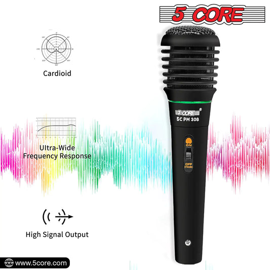 5Core XLR Microphone Dynamic Mic Karaoke Singing Studio Mics Handheld Microfono - TorontoHobbyStore