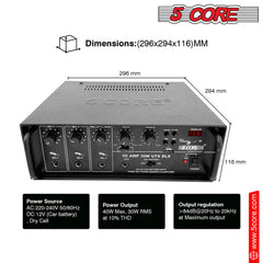 5Core Audio System Combo 30W Amplifier 6.4” Wall Speakers 4 Piece 10W RMS Each Commercial Speaker System for Restaurant Office Cafe Bar - TorontoHobbyStore