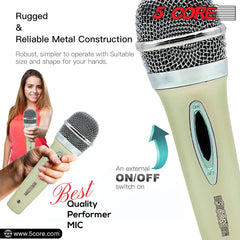 5Core XLR Microphone Dynamic Mic Karaoke Singing Studio Mics Handheld Microfono - TorontoHobbyStore