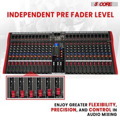 5Core Audio Mixer 24 Channel DJ Mixing Board Bluetooth USB Analog Professional Mezclador De Audio - TorontoHobbyStore