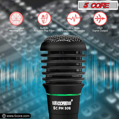 5Core XLR Microphone Dynamic Mic Karaoke Singing Studio Mics Handheld Microfono - TorontoHobbyStore