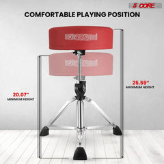 5Core Drum Throne Padded Adjustable Guitar Stool Drummer Seat for Adults & Kids - TorontoHobbyStore