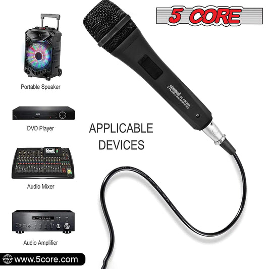 5Core XLR Microphone Dynamic Mic Karaoke Singing Studio Mics Handheld Microfono - TorontoHobbyStore