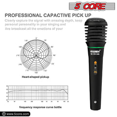 5Core XLR Microphone Dynamic Mic Karaoke Singing Studio Mics Handheld Microfono - TorontoHobbyStore