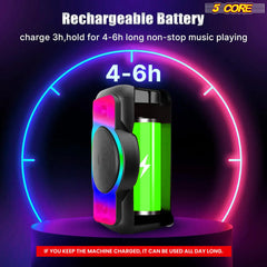 5Core Bluetooth Party Speaker 12 inch PA RGB Partybox Karaoke Machine + 2 Wireless Mic - TorontoHobbyStore