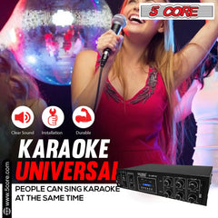 5Core Amplifier Home Audio 65W RMS Stereo Receiver DJ Amp w USB AUX MIC SD Card Input - TorontoHobbyStore