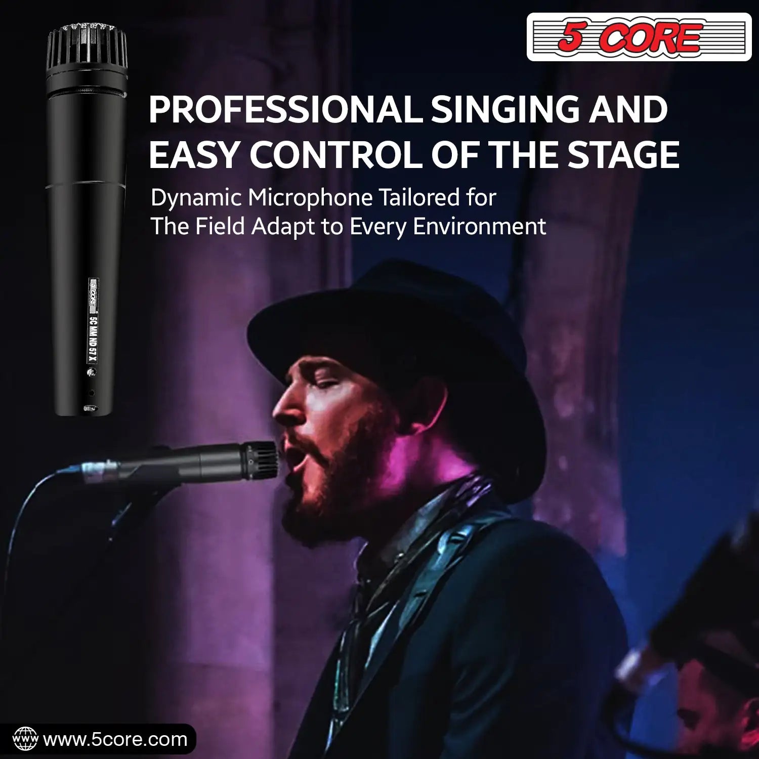 5Core XLR Microphone Dynamic Mic Karaoke Singing Studio Microfono Handheld Mics - TorontoHobbyStore