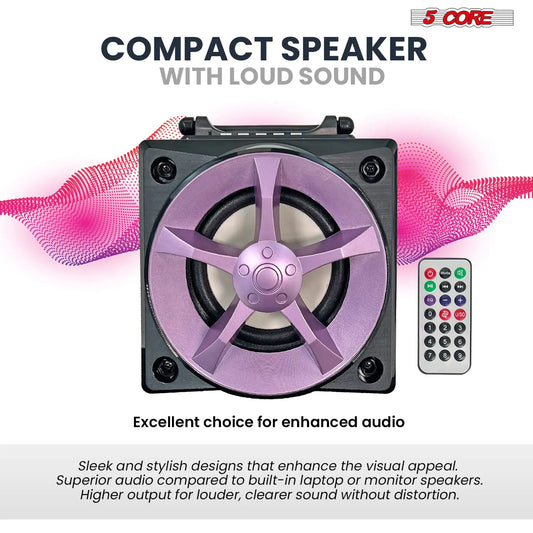 5Core Bookshelf Speaker Powered Studio Monitor Small Wired Active Home Speaker System Hifi House Audio - TorontoHobbyStore