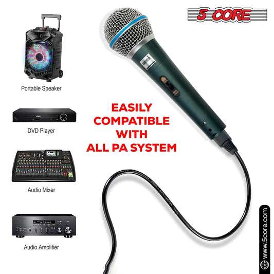 5Core XLR Microphone Dynamic Mic Karaoke Singing Studio Mics Handheld Microfono - TorontoHobbyStore
