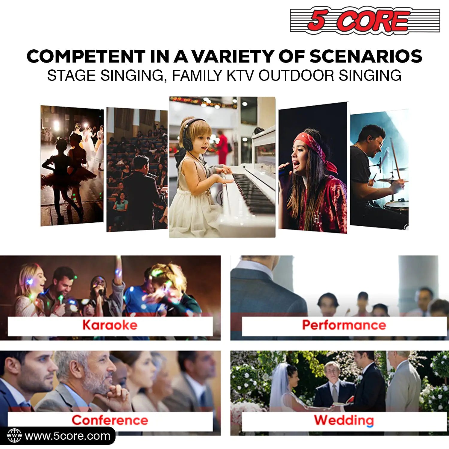 5Core XLR Microphone Dynamic Mic Karaoke Singing Studio Mics Handheld Microfono - TorontoHobbyStore