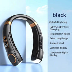 Neck Fan with LED Lights and Type-C Fast Charging - TorontoHobbyStore