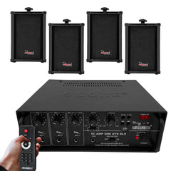5Core Audio System Combo 30W Amplifier 6.4” Wall Speakers 4 Piece 10W RMS Each Commercial Speaker System for Restaurant Office Cafe Bar - TorontoHobbyStore