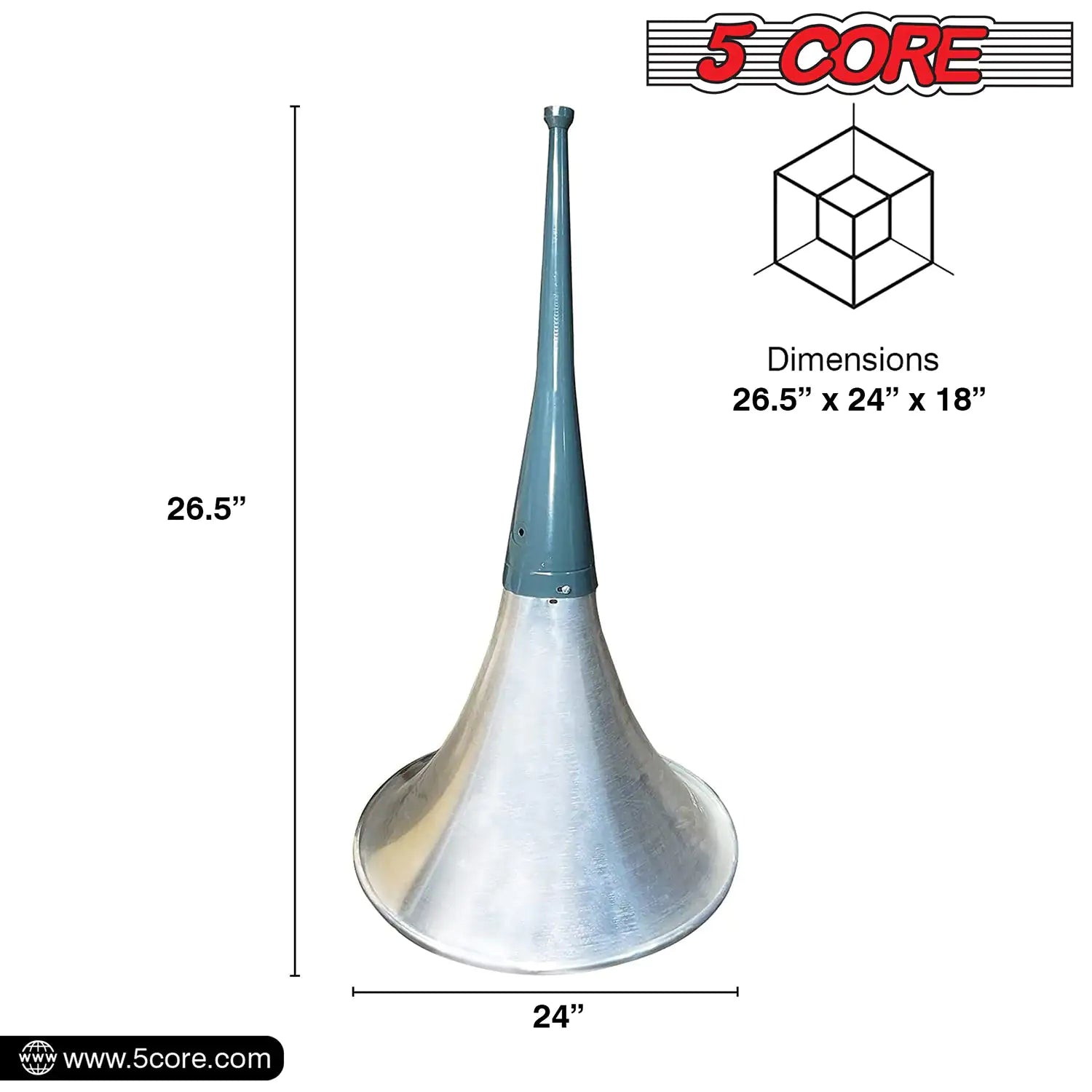 5Core PA Speaker Trumpet Reflex Horn Throat 24" Aluminum Body Support Most Compression Driver - TorontoHobbyStore
