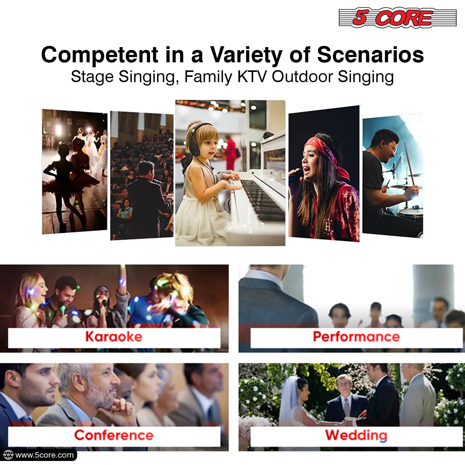 5Core XLR Microphone Dynamic Mic Karaoke Singing Studio Microfono Handheld Mics - TorontoHobbyStore