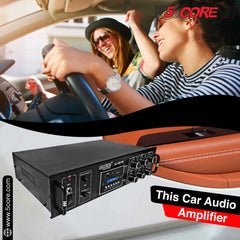 5Core Amplifier Home Audio 65W RMS Stereo Receiver DJ Amp w USB AUX MIC SD Card Input - TorontoHobbyStore