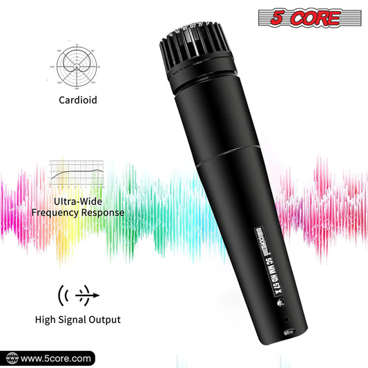 5Core XLR Microphone Dynamic Mic Karaoke Singing Studio Microfono Handheld Mics - TorontoHobbyStore
