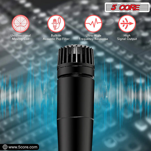 5Core XLR Microphone Dynamic Mic Karaoke Singing Studio Microfono Handheld Mics - TorontoHobbyStore