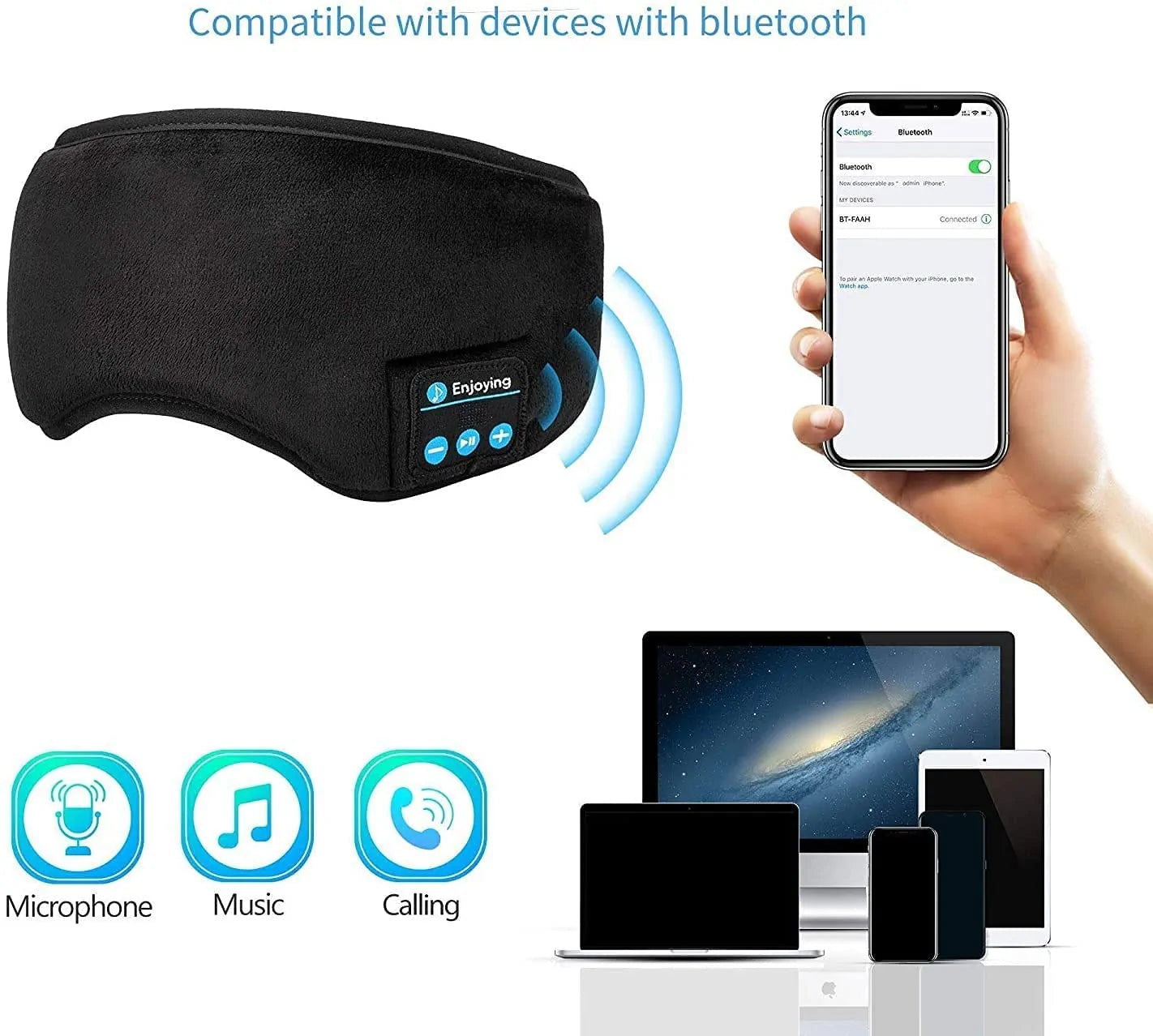 Sleep Headphones Bluetooth Eye Mask - TorontoHobbyStore