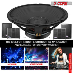 5Core 15 Inch Subwoofer Speaker 3500W Peak 8Ohm Aluminum PA Replacement DJ Sub woofer - TorontoHobbyStore