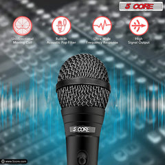 5Core XLR Microphone Dynamic Mic Karaoke Singing Studio Microfono Handheld Mics - TorontoHobbyStore