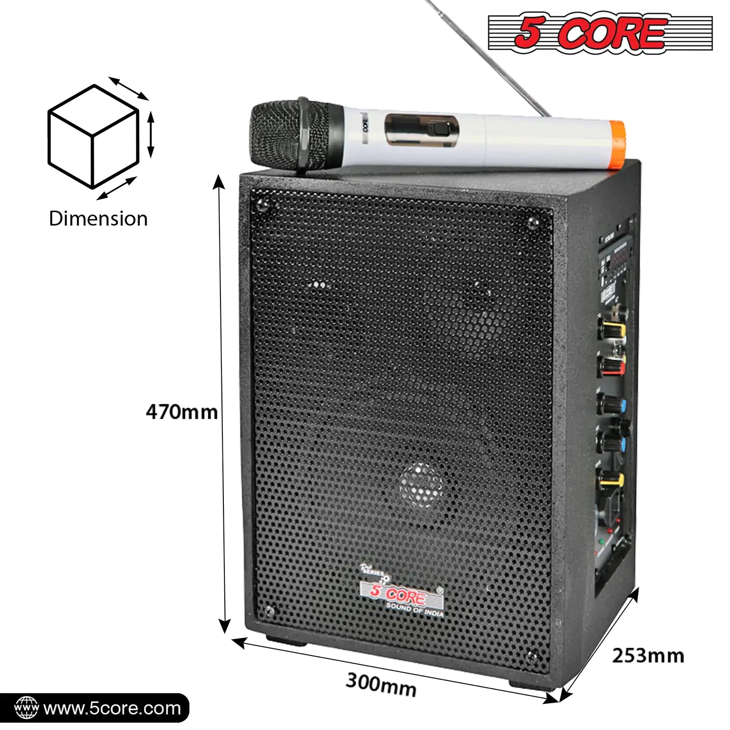 5Core PA Speaker 40W Portable PA System w Wireless Mic Small Rechargeable Public Speaking Machine - TorontoHobbyStore