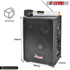 5Core PA Speaker 40W Portable PA System w Wireless Mic Small Rechargeable Public Speaking Machine - TorontoHobbyStore